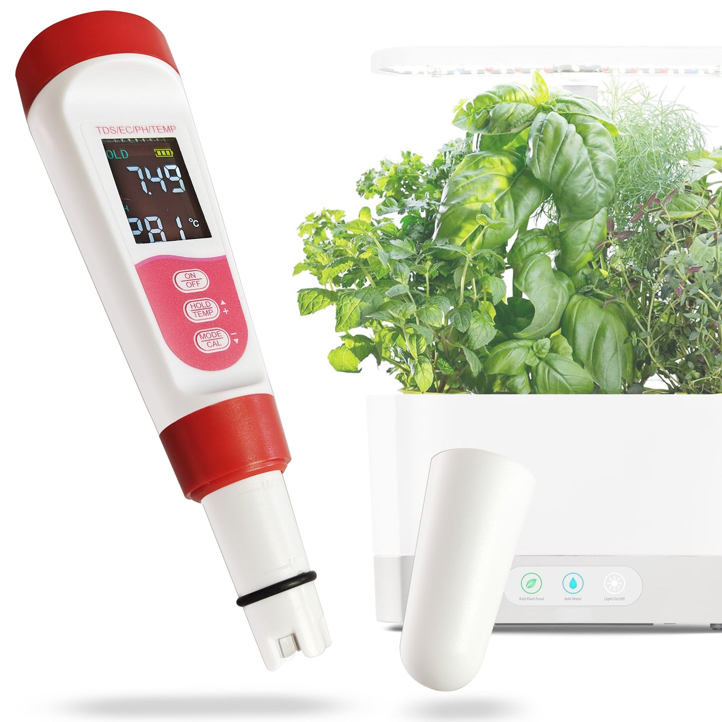 pH TDS EC Meter for indoor hydroponic garden