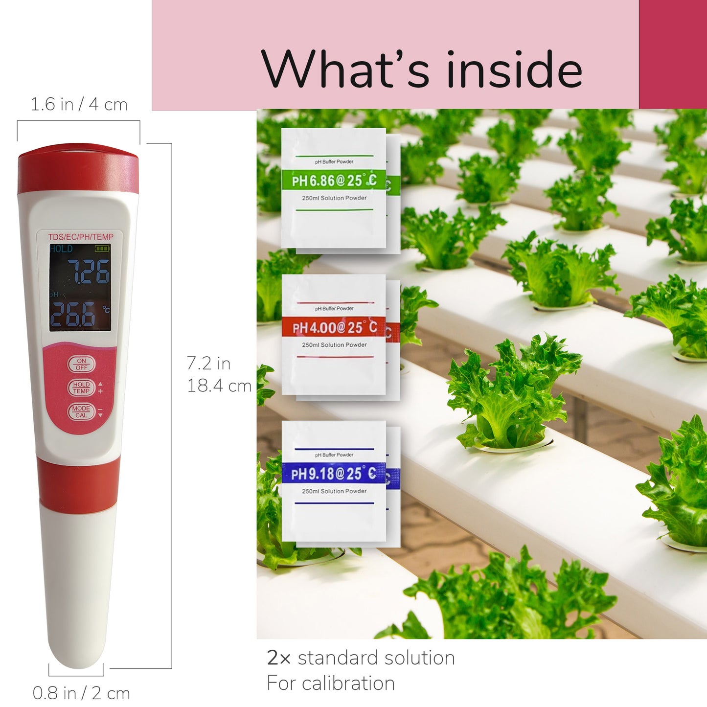 pH TDS EC Meter for indoor hydroponic garden