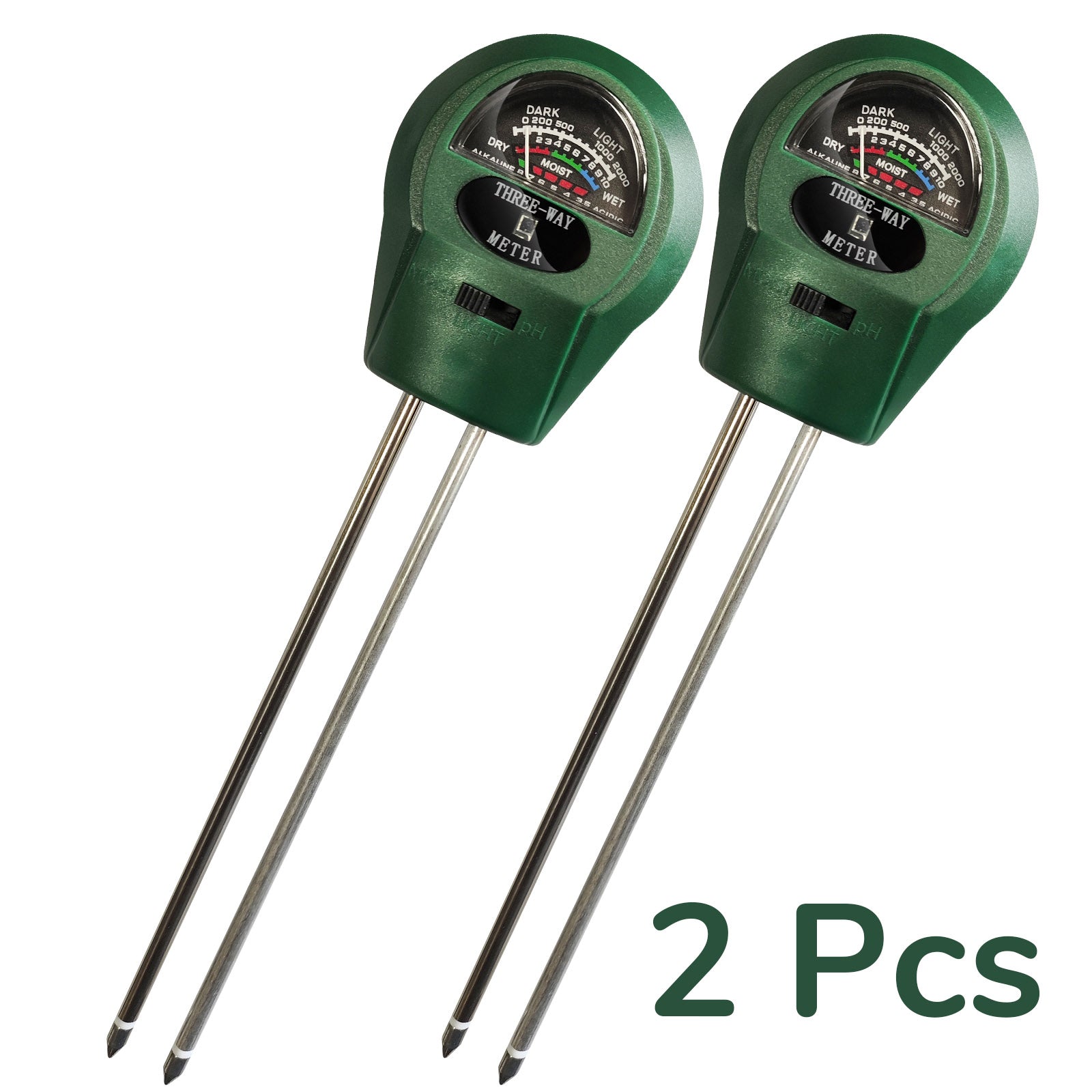 soil moisture and ph meter Soil Meter, 3-In-1 Plant Moisture Light Ph Tester For Gardening, Farming Indoor Outdoor Use,2 Pack, Green