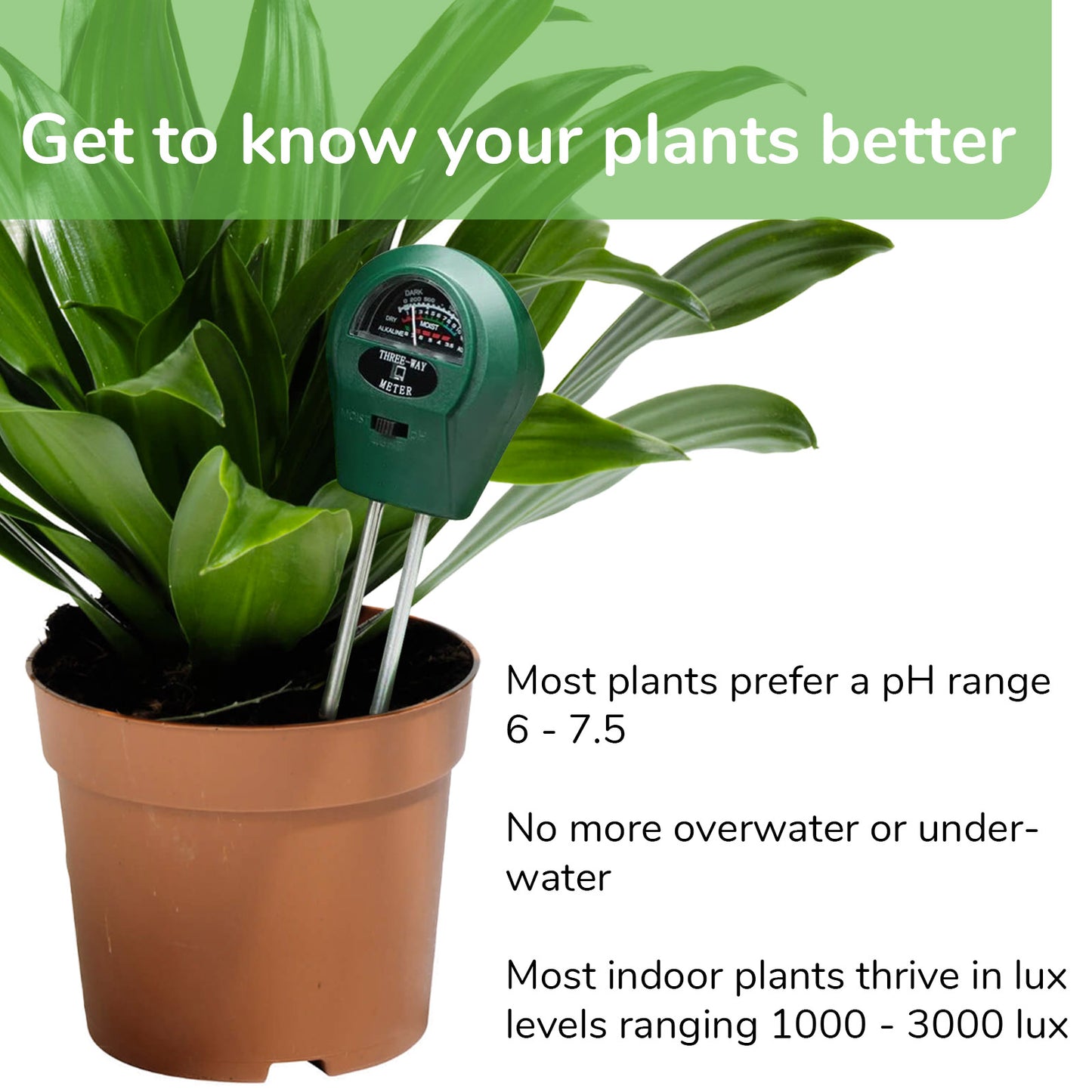 2 Pack Soil Moisture / PH / Light Meter