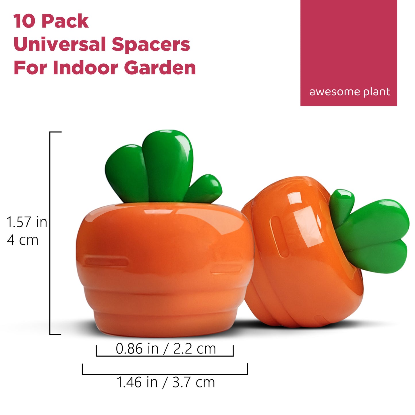 Carrot Universal Spacer for AeroGarden and Other Indoor Hydroponic Gardens (10 Pack)