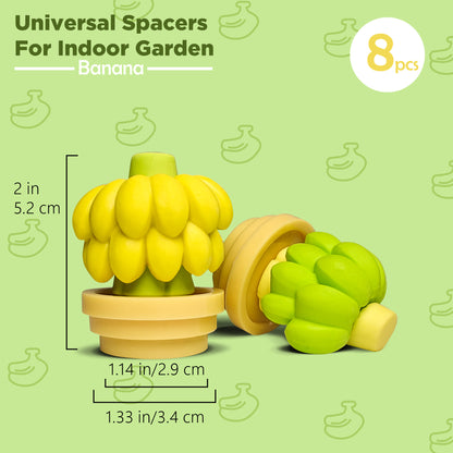 Banana Universal Spacer for AeroGarden and Other Indoor Hydroponic Gardens (8 Pack)