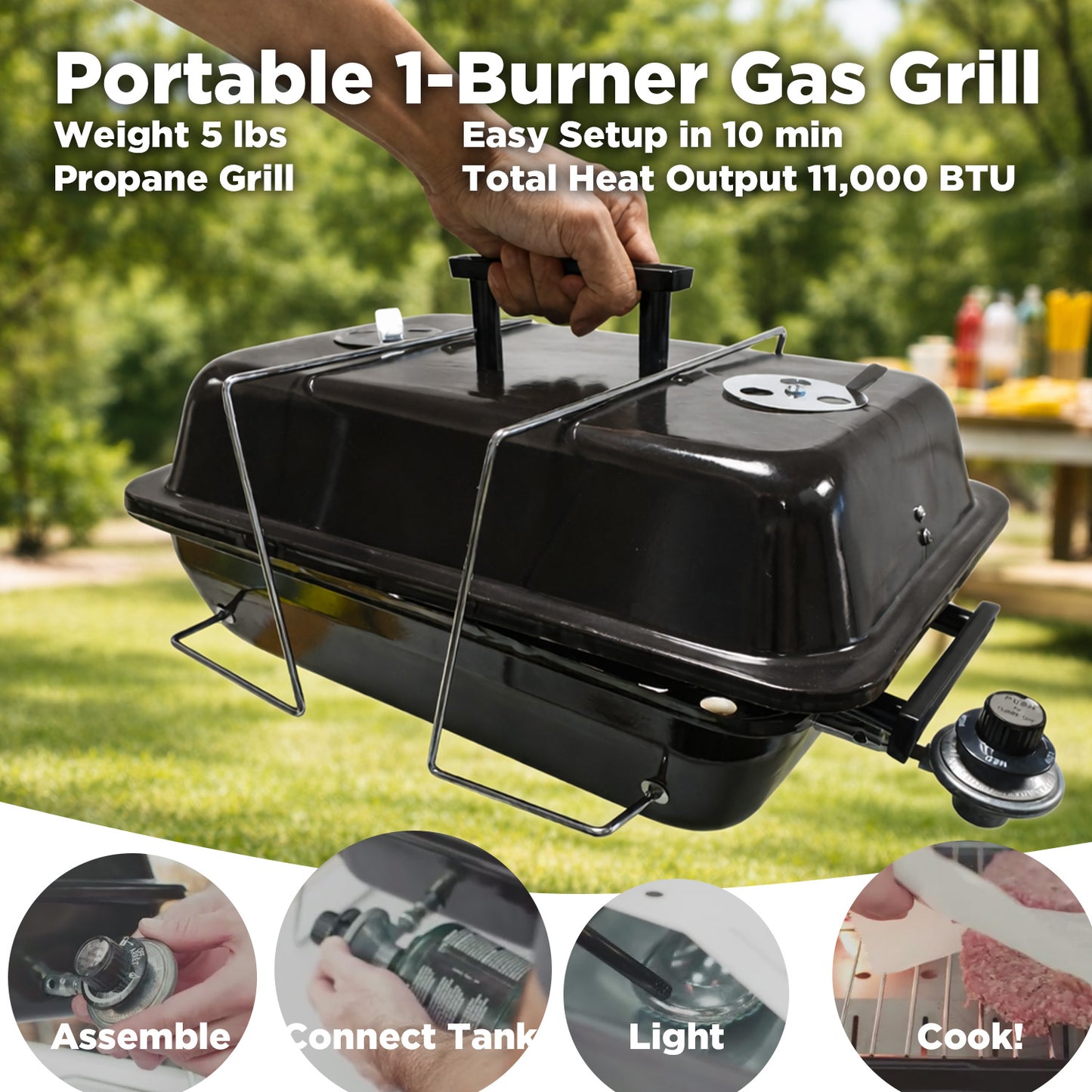 Tabletop 1-Burner Gas Grill