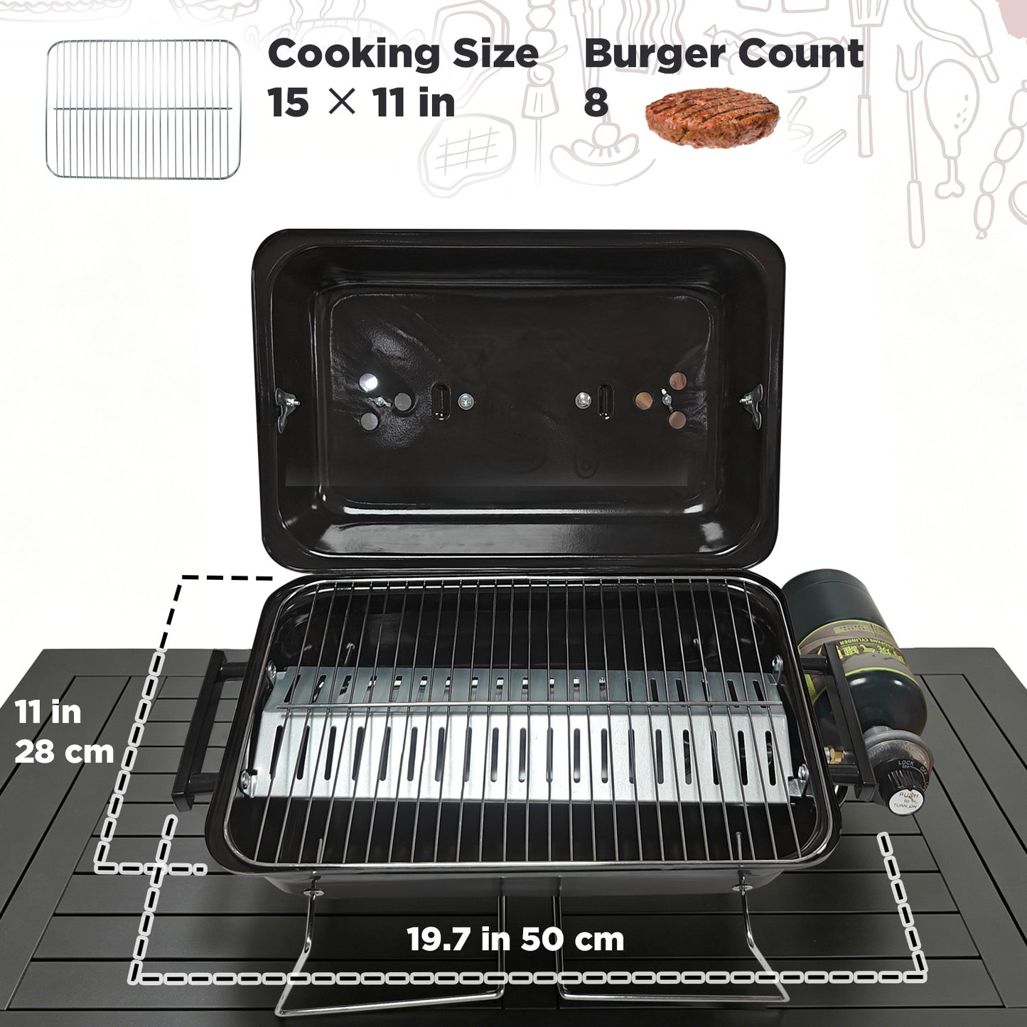 Tabletop 1-Burner Gas Grill