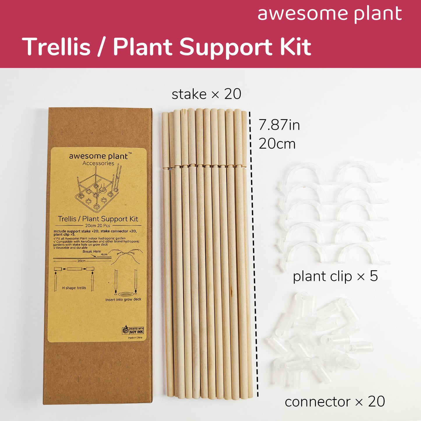 Awesome Plant Trellis System (20 PCS) Plant Support Stakes Kit